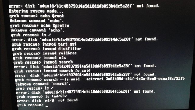 Booting from hard disk error, entering rescue mode