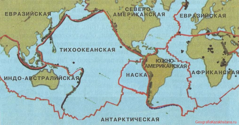 Что такое литосферные плиты. карта литосферных плит