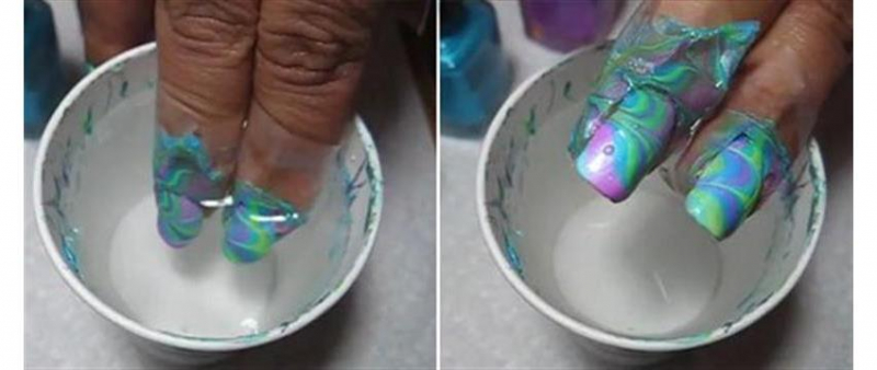 Делаем красивый маникюр с помощью воды