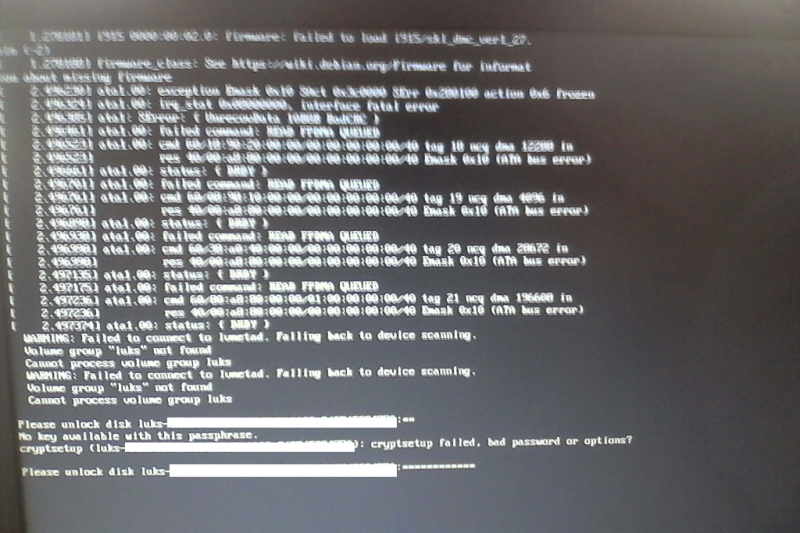 Failed command: read fpdma queued
