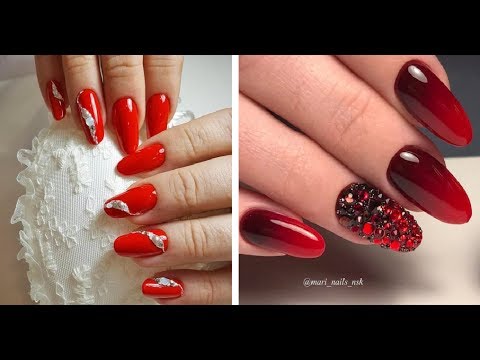 Красный маникюр (с дизайном)