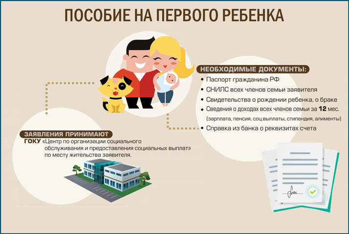 Пособие на первого ребенка в 2019 году — все виды положенных выплат, размеры, условия получения, документы
