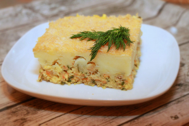 Рыбная запеканка с картофелем
