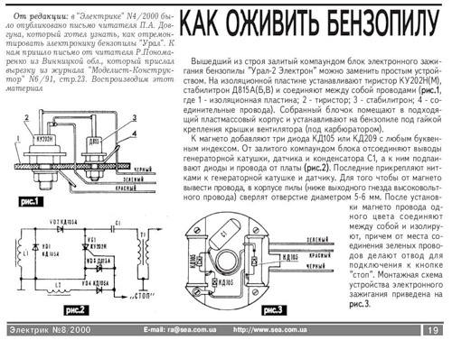 Система зажигания на бензопиле: схема работы, проверка, регулировка