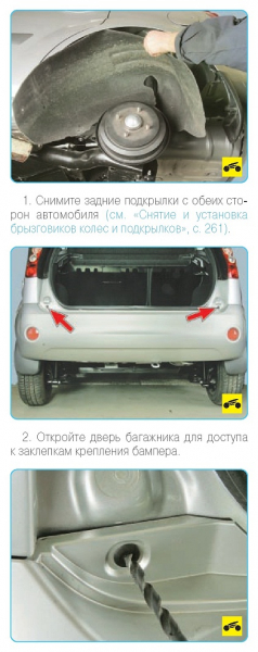 Установка заднего бампера форд