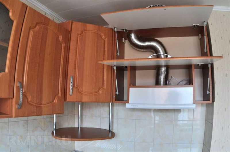 Встраиваемая вытяжка на кухню: установка в шкаф